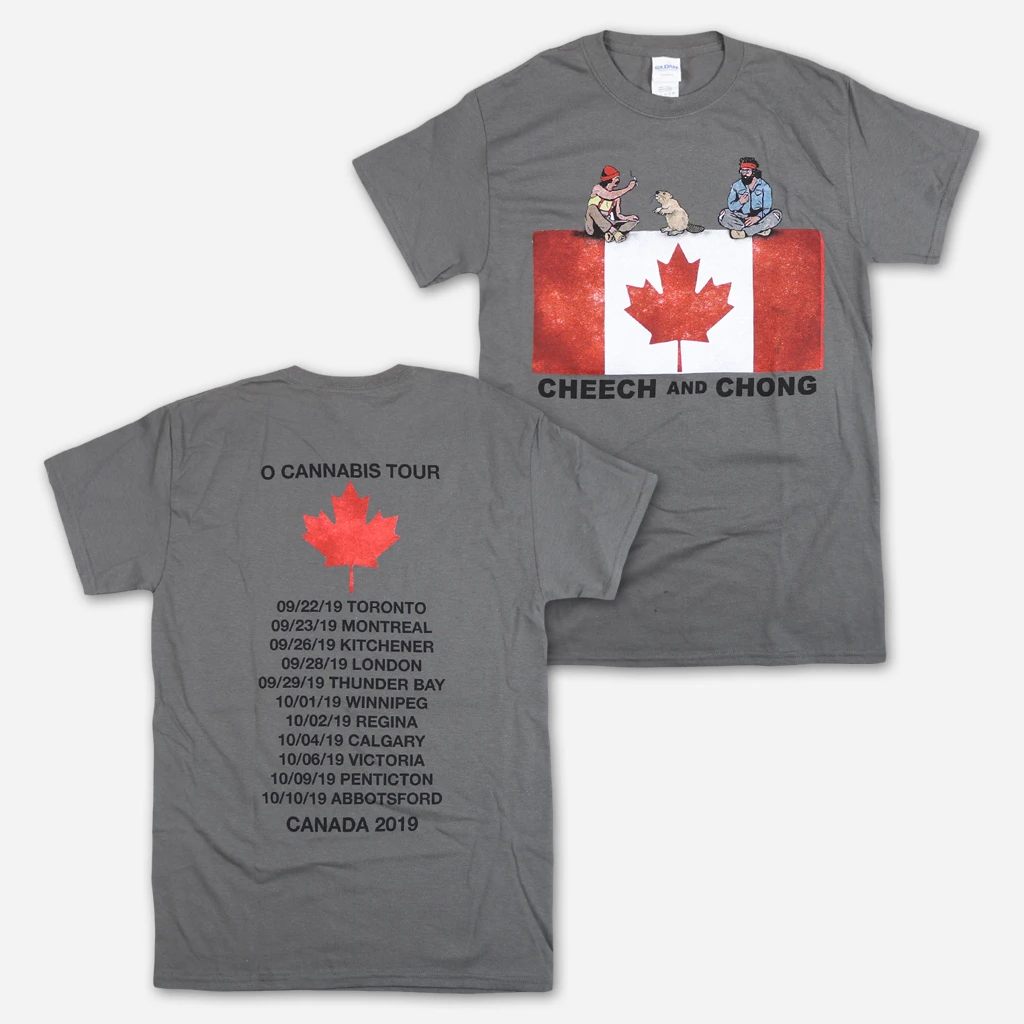 Cheech And Chong Canada Tour 2019 Smoking Beaver Charcoal T-Shirt 1 Cheech And Chong Canada Tour 2019 Smoking Beaver Charcoal T-Shirt
