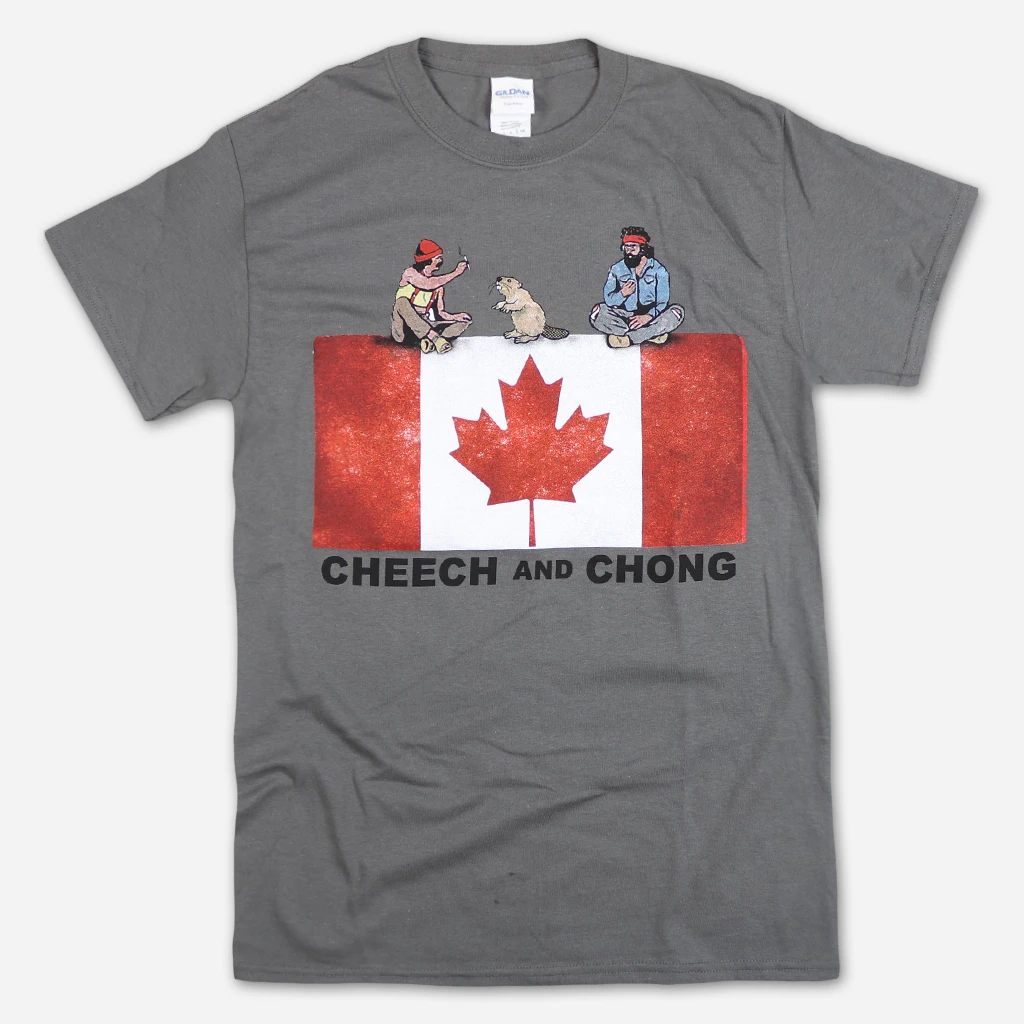 Cheech And Chong Canada Tour 2019 Smoking Beaver Charcoal T-Shirt 2 Cheech And Chong Canada Tour 2019 Smoking Beaver Charcoal T-Shirt