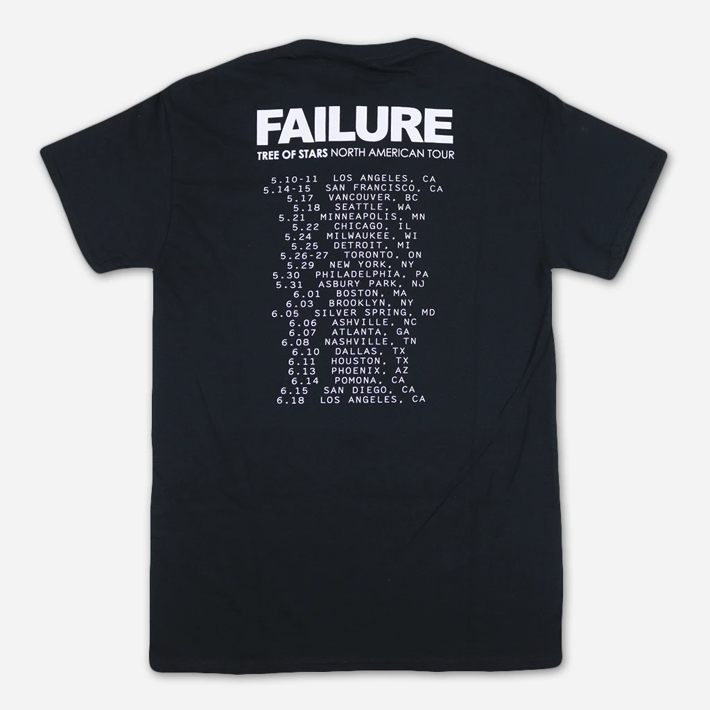 Failure New Merch North America Tour Tree Of Stars Black T-Sirt 3 Failure New Merch North America Tour Tree Of Stars Black T-Sirt