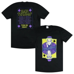 Elvis Costello Card 2017 Tour Black T-Shirt New Merch