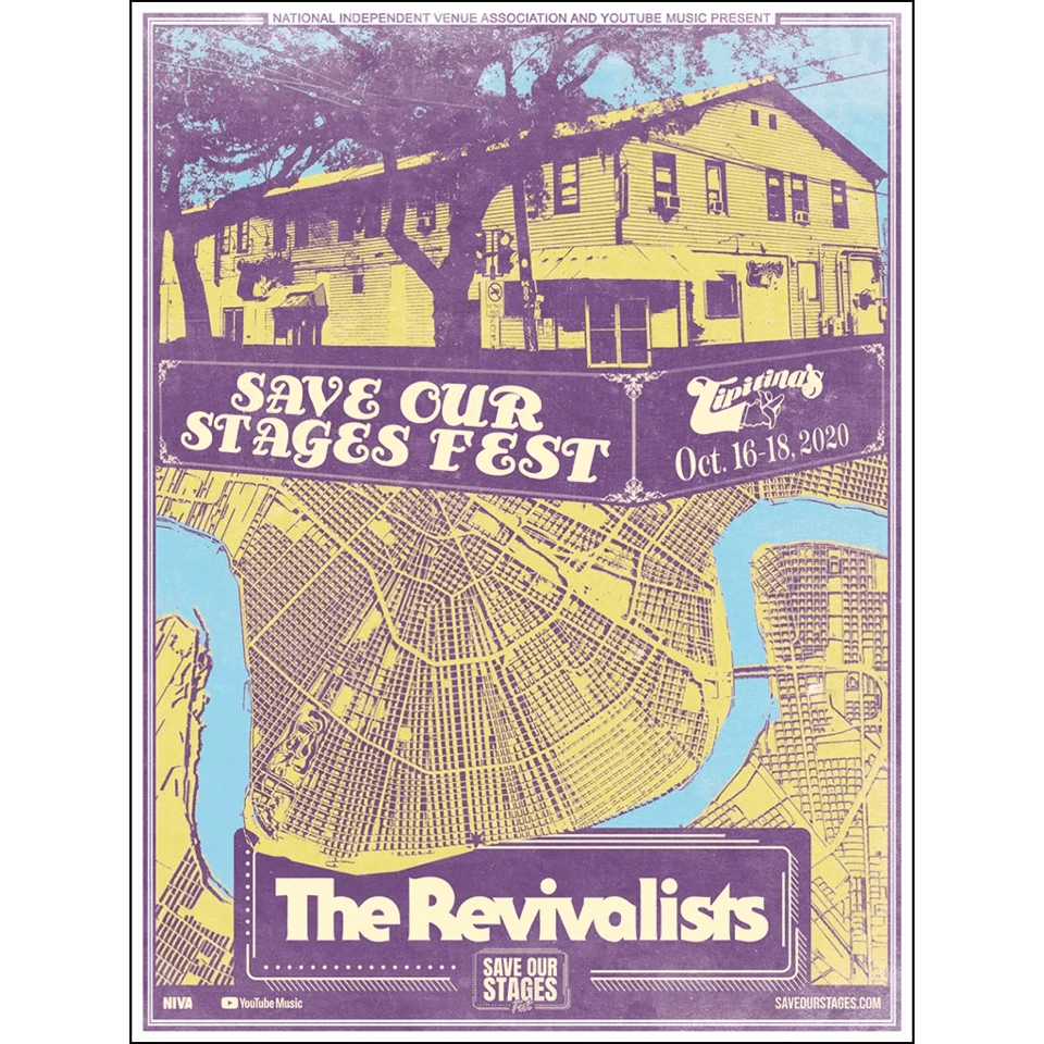 NIVA The Revivalists Live At Tipitina's - Hand Screen-Printed Poster 1 NIVA The Revivalists Live At Tipitina's - Hand Screen-Printed Poster