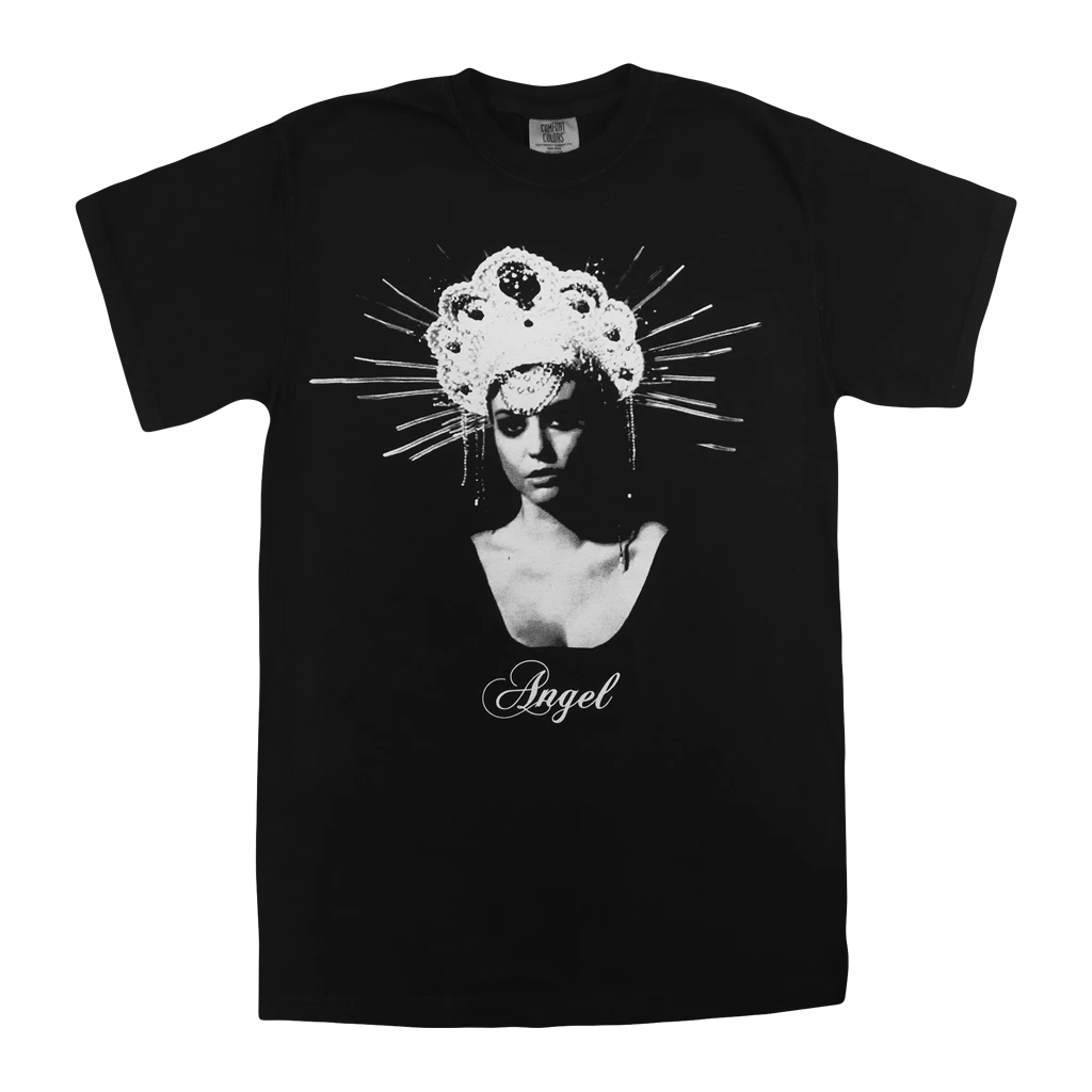 Angel Olsen New Merch Angel Crown Black T-Shirt 1 Angel Olsen New Merch Angel Crown Black T-Shirt