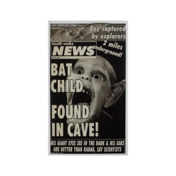 Weekly World News New Merch Bat Boy Found In Cave! Showprint Poster
