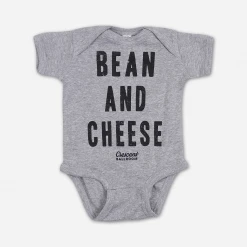 Crescent Ballroom Bean And Cheese Heather Grey Infant Baby Rib Bodysuit With Snaps