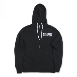 Broken Lizard Logo Black Hooded Zip Sweatshirt New Merch
