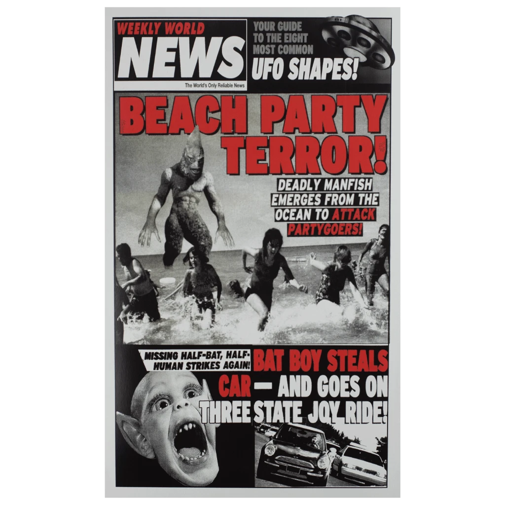 Weekly World News Beach Party Terror Showprint Poster 2 Weekly World News Beach Party Terror Showprint Poster
