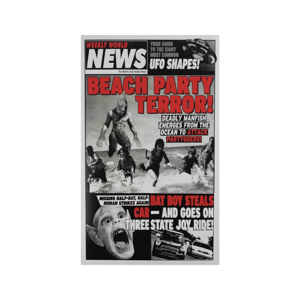 Weekly World News Beach Party Terror Showprint Poster 1 Weekly World News Beach Party Terror Showprint Poster