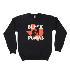 Black Pumas New Merch Double Puma Texas Black Sweatshirt