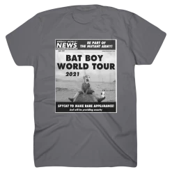 Weekly World News Bat Boy Tour 2021 Charcoal T-Shirt New Merch