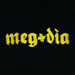 Meg & Dia Script Black Beanie