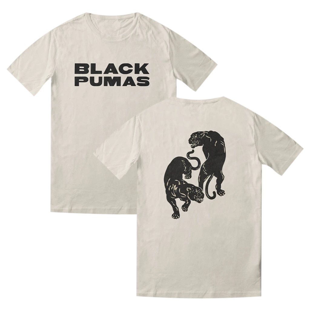 Black Pumas Deluxe Double Pumas Cream T-Shirt 1 Black Pumas Deluxe Double Pumas Cream T-Shirt