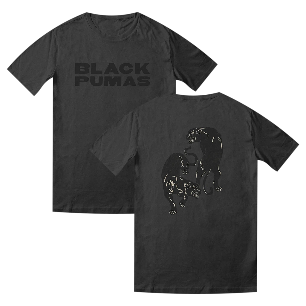 Black Pumas Deluxe Double Pumas Dark Grey T-Shirt 1 Black Pumas Deluxe Double Pumas Dark Grey T-Shirt