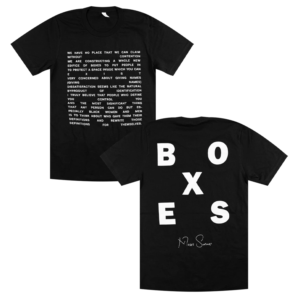 Moses Sumney Boxes Black T-Shirt New Merch 1 Moses Sumney Boxes Black T-Shirt New Merch