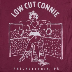 Low Cut Connie Boxing Girl Maroon T-Shirt