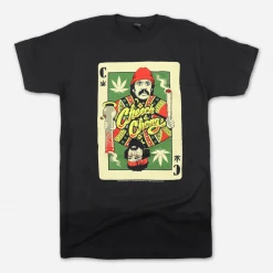 Cheech And Chong High Times Playing Card Black T-Shirt