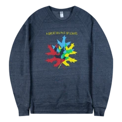 A Great Big Pile Of Leaves New Merch Leaf Logo Navy Sweatshirt