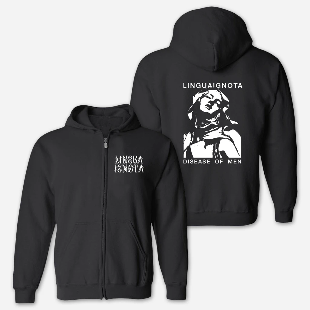 Lingua Ignota Disease Of Men Black Zip Up Hoodie New Merch 1 Lingua Ignota Disease Of Men Black Zip Up Hoodie New Merch
