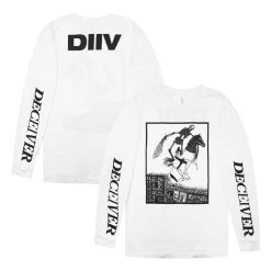 DIIV Deceiver Horsehead Long Sleeve White T-Shirt New Merch