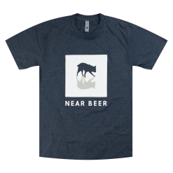NEAR BEER Dog Profile Tri-Blend Navy T-Shirt
