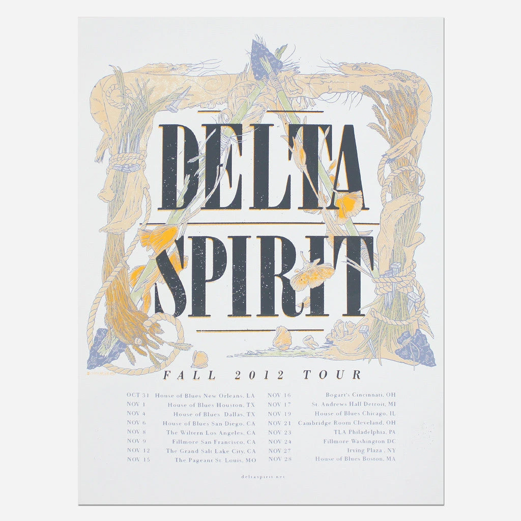 Delta Spirit New Merch 18" X 24" Fall 2012 Tour Poster 1 Delta Spirit New Merch 18" X 24" Fall 2012 Tour Poster