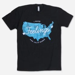 New Merch I Have Feelings For Julia Nunes Black T-Shirt