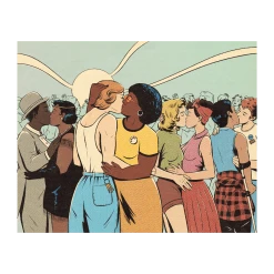 Autostraddle "Kiss-In" By Jenifer Prince - Art Print