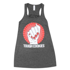 Low Cut Connie New Merch Tough Cookies Dark Grey Racerback Tank
