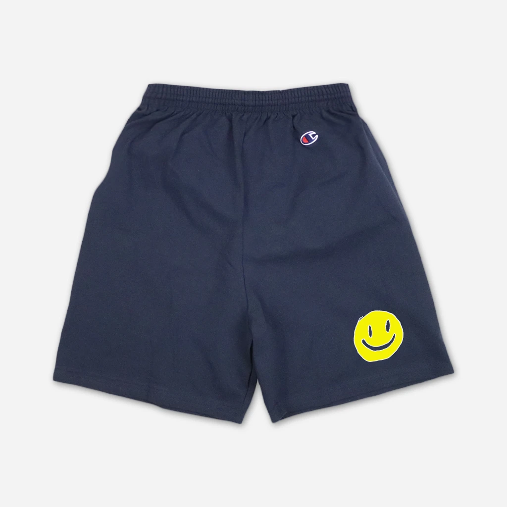 Mac DeMarco New Merch Smiley Navy Shorts 1 Mac DeMarco New Merch Smiley Navy Shorts