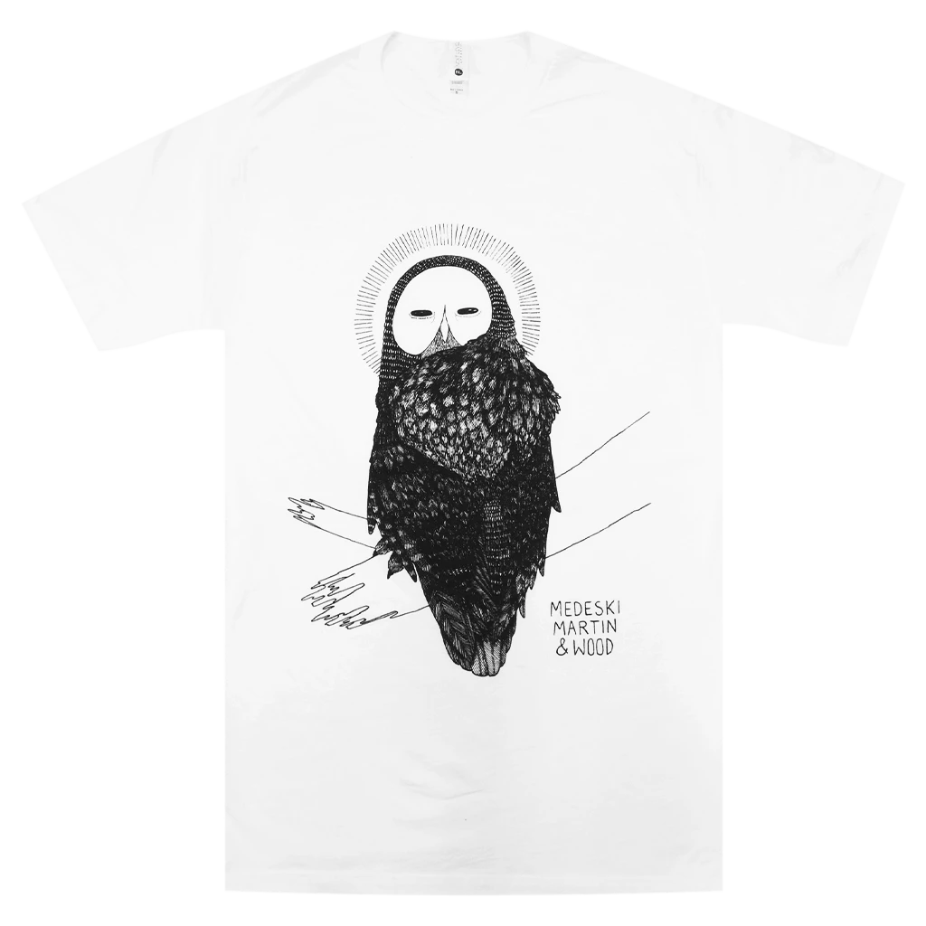 Medeski Martin & Wood New Merch Owl White T-Shirt 1 Medeski Martin & Wood New Merch Owl White T-Shirt