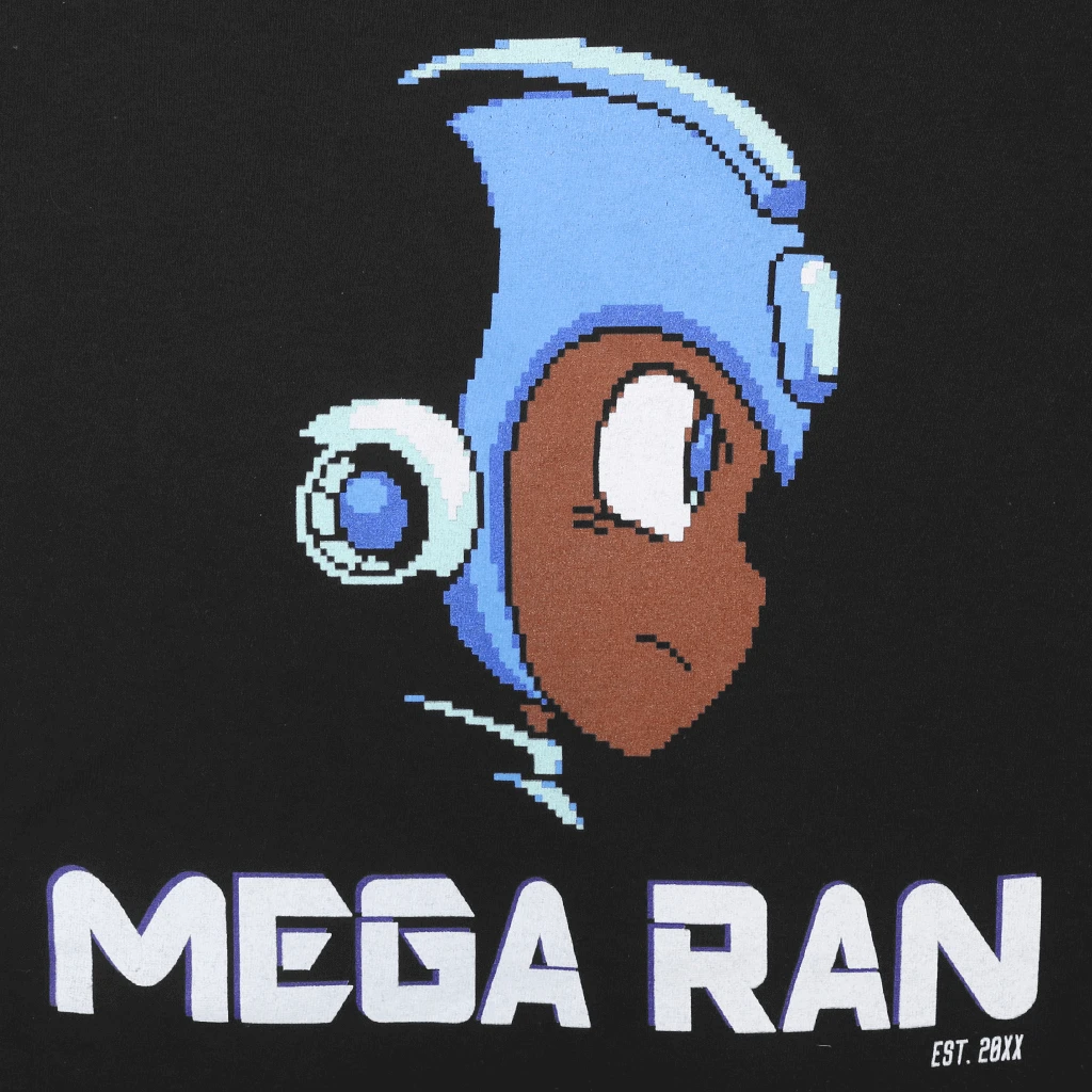 Mega Ran 8-Bit Profile Black T-Shirt 2 Mega Ran 8-Bit Profile Black T-Shirt