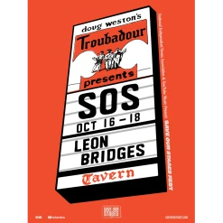 NIVA Leon Bridges Live At Troubadour - Hand Screen-Printed Poster New Merch