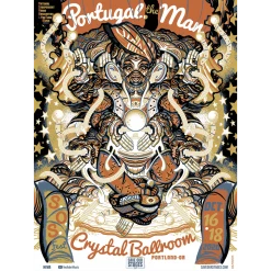 NIVA Portugal. The Man Live At Crystal Ballroom - Hand Screen-Printed Poster New Merch