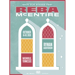 NIVA Reba McEntire Live At Ryman Auditorium - Hand Screen-Printed Poster