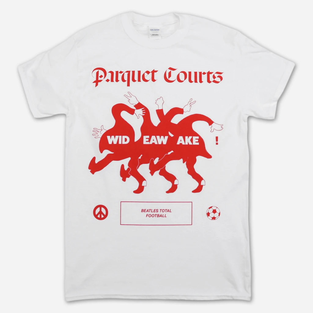 Parquet Courts Beatles Total Football White T-Shirt 1 Parquet Courts Beatles Total Football White T-Shirt