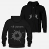 Red Sparowes Crocodiles Black Zip Up Hoodie New Merch