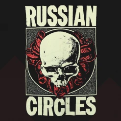 Russian Circles (Band) Skullflower Black Zip Hoodie New Merch