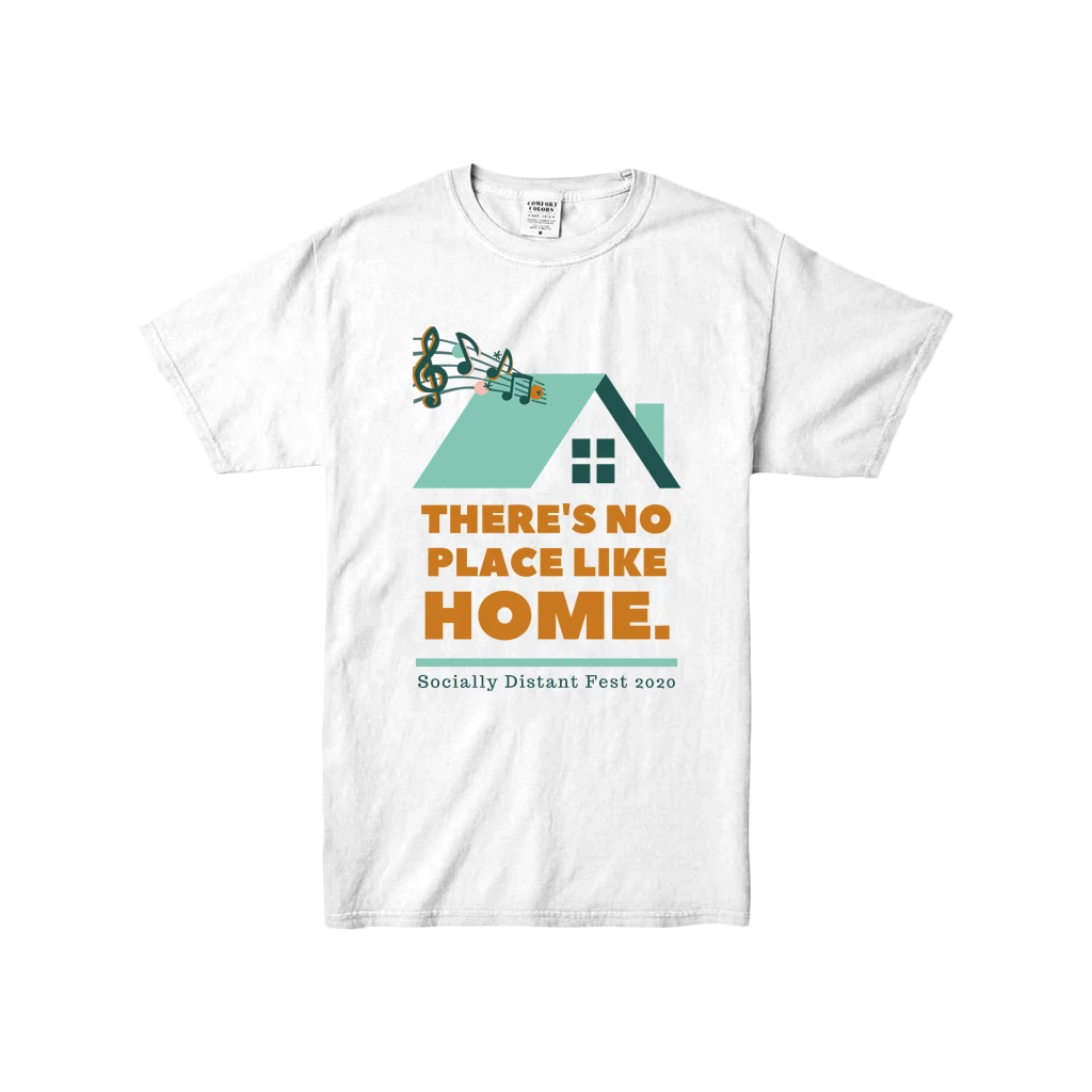 Socially Distant Fest There's No Place Like Home Youth White T-Shirt New Merch 1 Socially Distant Fest There's No Place Like Home Youth White T-Shirt New Merch
