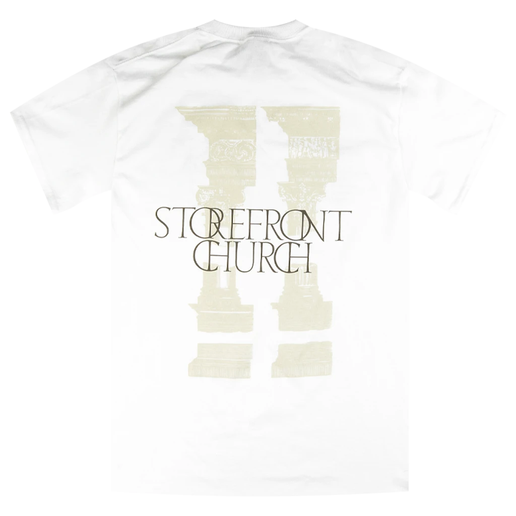 Storefront Church Pillars White T-Shirt 4 Storefront Church Pillars White T-Shirt