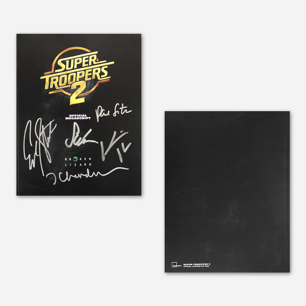Broken Lizard New Merch Autographed Super Troopers 2 Collectible Megascript 2 Broken Lizard New Merch Autographed Super Troopers 2 Collectible Megascript