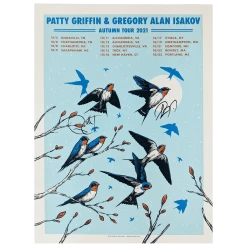 Signed Patty Griffin & Gregory Alan Isakov 2021 Fall Tour Poster New Merch
