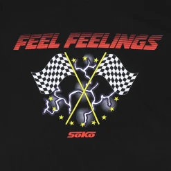 SOKO Feelings Checker Flag Black T-Shirt
