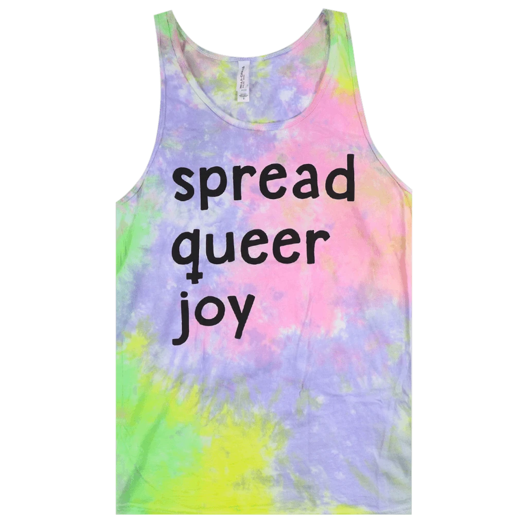 Queer Kid Stuff New Merch Spread Queer Joy Tie Dye Tank 1 Queer Kid Stuff New Merch Spread Queer Joy Tie Dye Tank