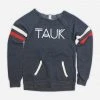 TAUK Logo Womens Eco True Navy Pullover Sweatshirt