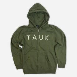 TAUK Logo Green Zip Hoodie