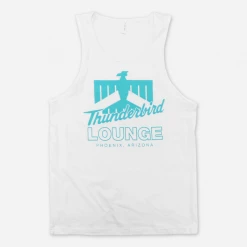 Thunderbird Lounge TL Logo Unisex White Tank Top