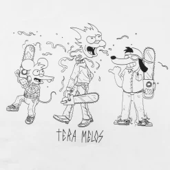 Tera Melos Itchy, Scratchy, And Poochie White T-Shirt New Merch