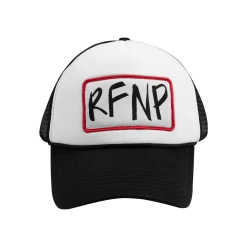 Ring Finger No Pinky RFNP Black & White Trucker Hat