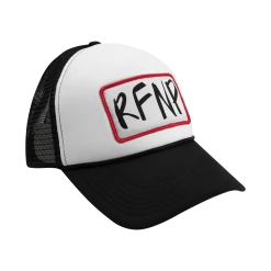 Ring Finger No Pinky RFNP Black & White Trucker Hat
