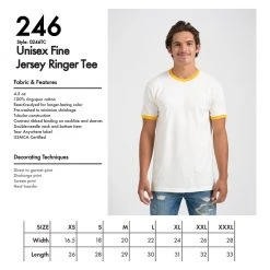 Sam Evian New Merch Dog Vintage White & Rio Red Ringer T-Shirt