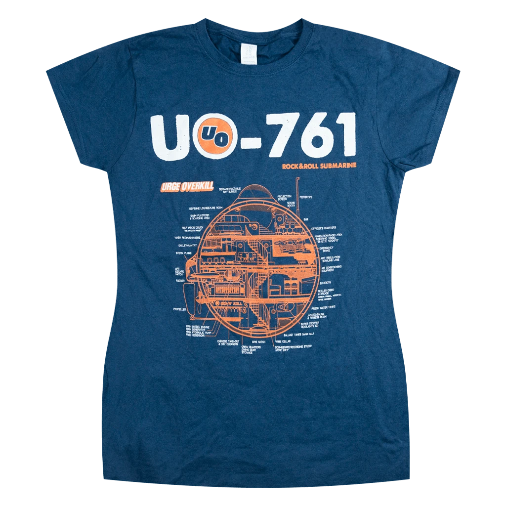 The Urge Overkill Store Rock & Roll Submarine Navy Women's T-Shirt New Merch 3 The Urge Overkill Store Rock & Roll Submarine Navy Women's T-Shirt New Merch